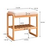 23" Shoe Storage Bench with Cushioned Seating, Solid Wood Bench with Storage Rack Organizer for Small Spaces-Baofuwish - 4 of 4