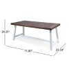 VYNXARIA Outdoor Dark Brown Sandblast Finish Acacia Wood Dining Table with White Rustic Metal Finish Frame - 3 of 4