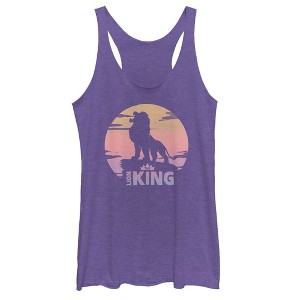 Women's Lion King Sunset Pride Rock Pose Racerback Tank Top - 1 of 3