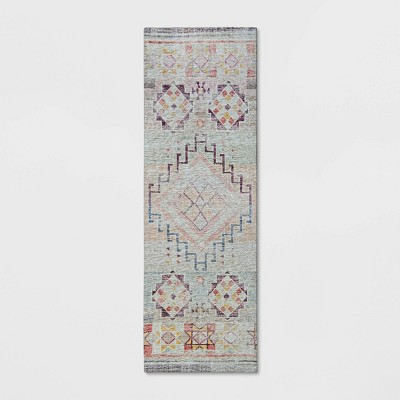 Photo 1 of 24x7 Runner Distressed Geo Persian Style Rug Blush - Opalhouse