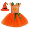 MyKids-Usa Arrival Girls’ Halloween Pumpkin Pattern Dress – Princess Cosplay Costume Set Party, and Stage Performance - 3 of 4