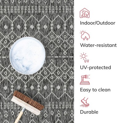Modern Gray Synthetic 5' x 7' Flat Woven Rectangular Area Rug