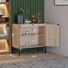 Brafab Buffet Sideboard Cabinets, Rattan Storage Cabinet Accent Entryway Chest Console Table Liquor Wood Cupboard for Dining Room - 3 of 4