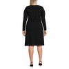 Lands' End Women's Long Sleeve Lightweight Cotton Modal Boatneck Tie Waist Dress - 2 of 3