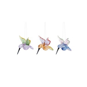 Gallerie II Hummingbird Artglass Ornament Set of 3 - 1 of 3