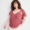 Women's Short Sleeve Cape Blouse - Future Collective - 3 of 3