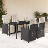vidaXL Garden Dining Set Black PE Rattan 5 Piece Set - 2 of 4