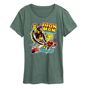 Women's - Marvel - Iron Man Sticker Style Short Sleeve Graphic T-Shirt - 1 of 4