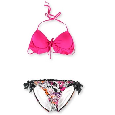 Kenneth Cole Womens Push Up Side Tie 2 Piece Bikini