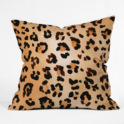 16"x16" Amy Sia Animal Leopard Brown Throw Pillow Brown - Deny Designs