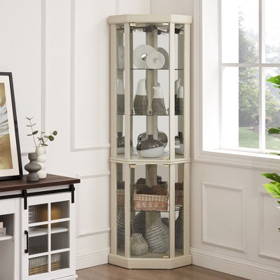 Corner Lighted Curio Cabinet Corner Glass Cabinet Lighted Curio Cabinet Corner Display Case for Living Room