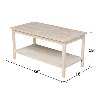 Portman 36" Natural Parawood Rectangular Coffee Table