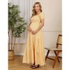 lxt-Women's Puff Sleeve Ruffle Layered Smocked Maternity Dress - 4 of 4