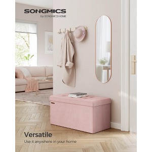 SONGMICS Storage Ottoman Bench Folding Storage Footrest 2 Extra Storage Boxes Hold up to 660 lb - 1 of 4