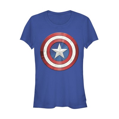 Junior's Marvel Captain America Reflect Shield T-shirt Royal Blue - Large : Target