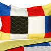 Slickblue Full/Queen 3 PC Quilt Set, Vermicelli-Quilted TC Fabric, Plaid Design, 13 Color Options, 90.5"x90.5" - 3 of 4