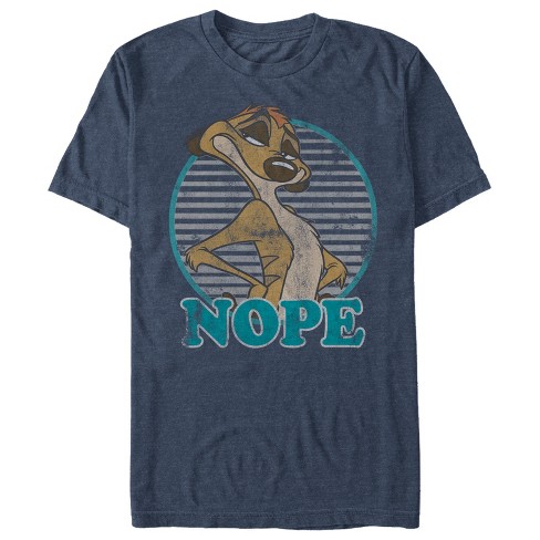 Men s Lion King Retro Nope Timon T shirt Navy Blue Heather X Large Target