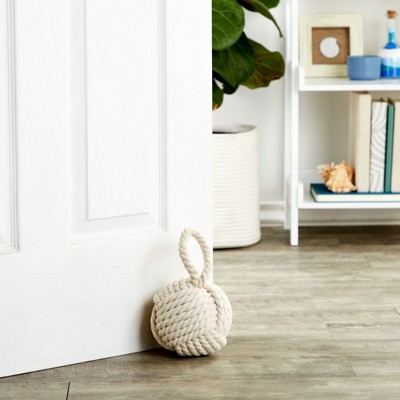 Ivory Nautical Rope Knot Door Stop with Handle