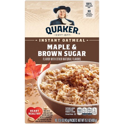 Quaker Instant Oatmeal Maple & Brown Sugar - 10ct