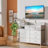 39" Fabric Drawer Dresser, Modern Dresser with Charging Station, Chest of Drawers with 9 Drawers and Shelf, Tv Stand Dresser - 3 of 4