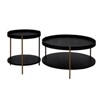 Munora 2-Piece Modern 2-Tier Round Coffee Table Set, Easy Assembly Nesting Tables for Living Room, End Side Tables for Bedroom Office, Black MDF - 2 of 4