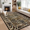 Area Rug for Living Room Washable, Soft Leopard Patchwork Print Large Bedroom Rugs Low Pile Non-Slip Carpet Rugs for Dining Room - 2 of 4