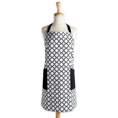 Cotton Lattice Apron with Pockets - Design Imports