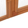 LAOTIES Folding Wooden Rabbit Cage with Run,Outdoor Portable Poultry Cage with Roof and Roosting Pole - 4 of 4
