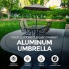 Four Seasons Courtyard 9 Foot Tuscany Market Umbrella Round Outdoor Backyard Patio Shaded Canopy with Crank Lift and Tilt Adjustments, Gray - 2 of 4
