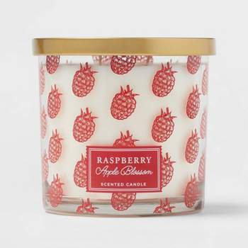 14oz Lidded Glass Candle Raspberry Apple Blossom - Threshold™
