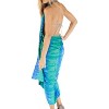 LA LEELA Women's Summer Bikini Wraps Beach Wrap Cover up Sarong Skirt Bathing suit Swimsuit Cover Ups for Swimwear Women One Size Blue, Tie Dye Design - 4 of 4