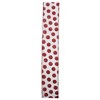 Northlight Pack of 12 Silver and Red Glittering Polka Dots Christmas Wired Craft Ribbons - 2.5" x 120 Yards - 2 of 3