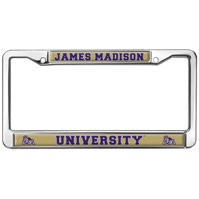 James Madison University School Logo Full Size Standard License Plate Metal Frame