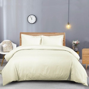 Egyptian Linens Duvet Cover Set Stripe 600 Thread Count - 1 of 4