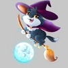 Men's Design By Humans Halloween cat witch By Yelllowlion T-Shirt - 2 of 2