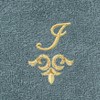 Linum Home Textiles 100% Turkish Cotton MONICA Gold Thread 2PC Embellished Washcloth Set - 3 of 3