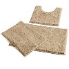 Home Mart Goods 3 Piece Set Beige Soft Cozy Plush Chenille Bath Mat Highly Absorbent Bathroom Rug - 3 of 4