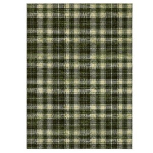 Machine Washable Indoor Modern Geometric Area Rugs Soft Low Pile Mat with Small Checkered Print - 1 of 4