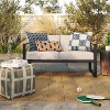 Stitched Plaid Outdoor Patio Pouf Green - Threshold™ - 2 of 4