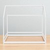 Twin Size House Bed Frame with Roof, Semi-Enclosed Playhouse Design, Wood Platform Bed for Kids, No Slats - 4 of 4