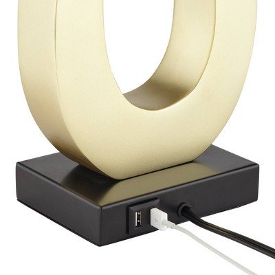 Simone Gold and Black Sculptural Table Lamps with USB Ports