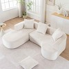 Modular L-Shape Sectional Sofa, Deep Seat Couch with Chaise, Sponge Compression Sofa with Spring Support and Corduroy Cover-Coolbibila - 3 of 4
