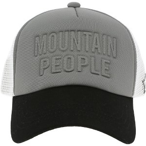 Pavilion Gift Company - Mountain People - Adjustable Charcoal Neoprene Mesh Hat - Hats - 1 of 4