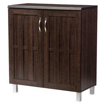 Excel Modern and Contemporary Sideboard Storage Cabinet - Dark Brown - Baxton Studio