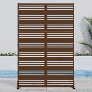 PexFix Outdoor Metal Privacy Screen Garden Fence Stripe Pattern Wall Applique - 1 of 4