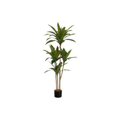 Maggift Artificial Plant Dracaena Tree Indoor Faux Fake Floor Greenery Potted Real Touch Decorative Black Pot, Green, 23.5"*23.5"*51.25"