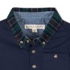 Hope & Henry Boys' Organic Long Sleeve Polo Shirt with Woven Collar, Navy with Scottish Collar, X-Large - 2 of 3