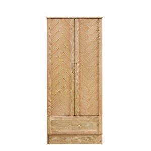 Keloyid Seusar Natural Wood 31.5 in. Armoire with Drawers and Hanging Rod - 1 of 4