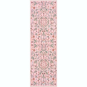 Lahome Washable Insect & Plant Striped Texture Floor Mat-Soft Cashmere Carpet for Living Room,Bedroom,or Entryway - 1 of 4