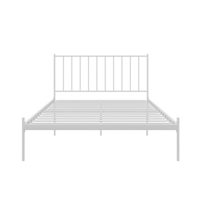 Ares White Metal Queen Bed Frame with Adjustable Height
